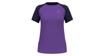 Odlo x alp trail maillot de manga corta para mujer morado azul