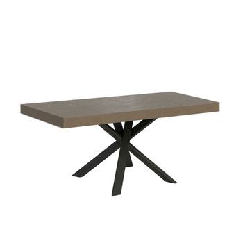 Mesa Extensible Clerk Premium 90/194x90 Cm En Gris Tórtola Con Patas Antracita