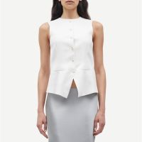 samsoe samsoe saruma 14635 woven vest - m - egret