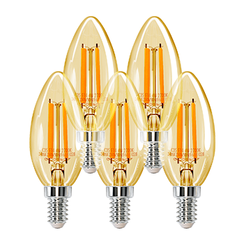 Aigostar Bombilla LED E14 Filamento Retro Vintage 4W (Equivalente a 37W), Blanco Cálido 2200K, 420 Lúmenes, Ángulo de Apertura: 360°, CRI＞80, 5 Unidades