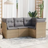 conjunto de sofas jardin con cojines 4 uds  mueble jardin mesa y sillas ratan sintetico beige cfw391736