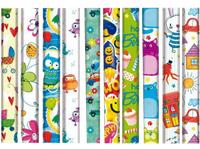 papel de regalo - campus surtido infantil 70 x 200 cm 1 rollo color aleatorio