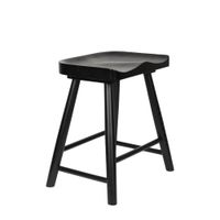 taburete de madera negro