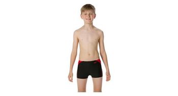 Banador speedo e10 boom splice nino negro rojo
