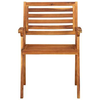 Pack 3 Uds Sillas De Jardín | Silla De Exterior | Sillón Madera Maciza De Acacia