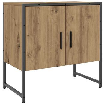 Mueble De Lavabo De Baño Madera Roble Artisan 60x33x60 Cm Vidaxl