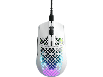 Ratón gaming - SteelSeries Aerox 3 White, Por cable, 8500 CPI, Óptico, USB-C, AquaBarrier, IP54, Blanco