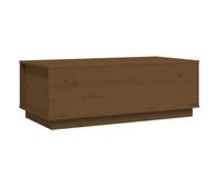 mesa de cafe - mesa de centro madera maciza de pino marron miel 100x50x35 cm