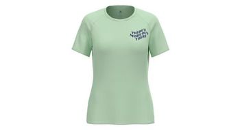 Odlo essential print maillot de manga corta para mujer verde