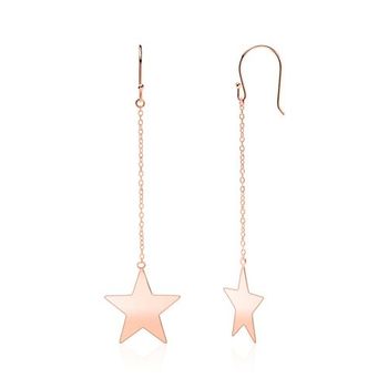 Pendientes de plata 925 bañados en oro rosa estrellas