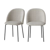 set de 2 sillas en tejido boucle beige