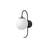 lampara de pared jewel-10555 crema negro metal vidrio 15x27x36 cm
