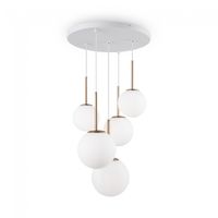 lampara colgante basic form opal 5 luces