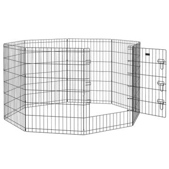 PawHut Parque para perros  conejos roedores valla para pequeños animales interior y exterior Recinto modular 61 x 91 cm negro   Aosom España