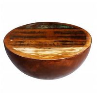 mesa de centro forma cuenco base acero madera maciza reciclada vidaxl