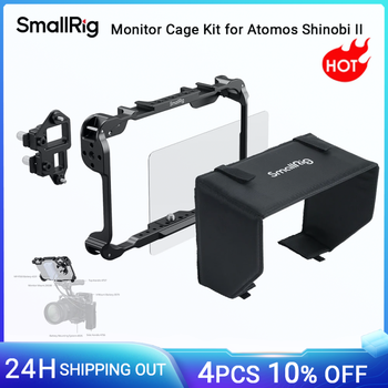 Kit de jaula de monitor SmallRig para Atomos Shinobi II, con parasol y abrazadera de cable USB y protector de pantalla -5030