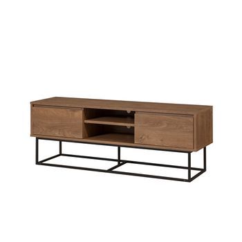 Mueble Tv 2 Nichos Y 2 Cajones Decoración Nogal L140 Cm - Rodez