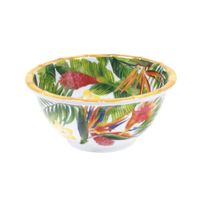 cuenco de melamina decorado con flores exoticas o 15 cm