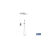 conjunto de ducha empotrada cuadrada monomando con rociador de 2 funciones color cromo