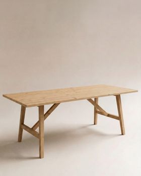 Mesa de comedor de madera maciza acabado tono medio de 120x75cm