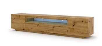 Mueble para TV efecto madera Crema LED