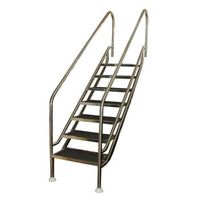 escalera facil acceso 6 peldanos de plastico antideslizante adaptable en altura para rango de profundidad 1390-1590 mm