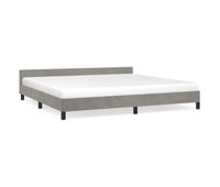 estructura de cama con cabecero terciopelo gris claro 200x200cm