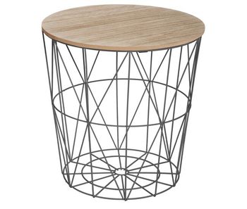 Well home - mesa auxiliar de metal 'kumi' negro ø40x41cm