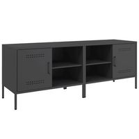 muebles de tv 2 uds  mueble de salon  gabinete de tv acero negro 68x39x505 cm