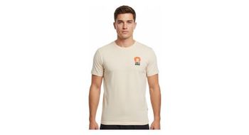 Camiseta de manga corta rubb r take it easy beige