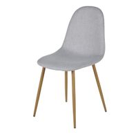 silla de comedor de tejido reciclado gris claro