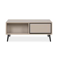 mesa de centro 2 cajones l94 cm - topo y negro