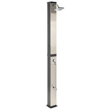 Ducha Solar Independiente De Exterior Pvc Con Energía Solar Negro Buenos