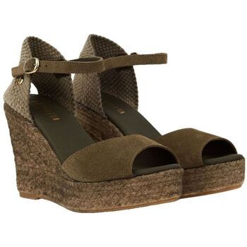 La Valeta Alpargatas Charlene Peep Toe Oliva para mujer