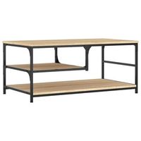 mesa de centro madera de ingenieria roble sonoma 90x49x40 cm vidaxl