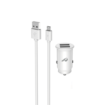 Home Serie Enjoy YCC 01M Adaptador de coche USB 2 USB x 5V 2 4A con cable Micro USB