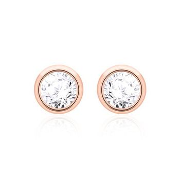 Pendientes de oro rosa de 14 quilates con diamantes