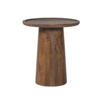 mesa auxiliar redonda de madera maciza coleccion jakarta - estilo etnico y diseno - diametro 45cm