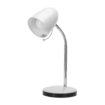 Aigostar Lámpara de Escritorio Retro de metal, Flexo Escritorio sin Bombilla, Lámpara de mesa Compatible con Led Bombillas Modelo E27, Máx 240V, Lampara Lectura para Leer, Trabajar, Estudiar, Blanco