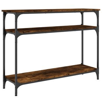 Mesa Consola Madera De Ingeniería Roble Ahumado 100x29x75 Cm Vidaxl