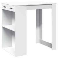 mesa alta de bar  mesa de bistro madera ingenieria blanca 102x70x1035 cm
