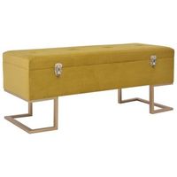 banco con compartimento 105 cm color mostaza de terciopelo vidaxl