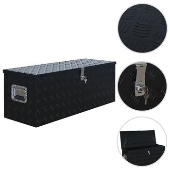 Caja De Aluminio 1085x370x400 Mm Negra Vidaxl