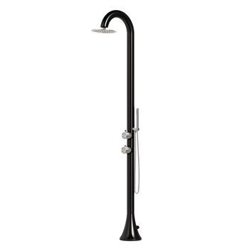 Ducha Negra De Acero Inoxidable 316l Con Doble Entrada Y Ducha Flexible