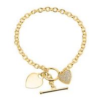 pulsera corazones plata 925 oro circonita grabable