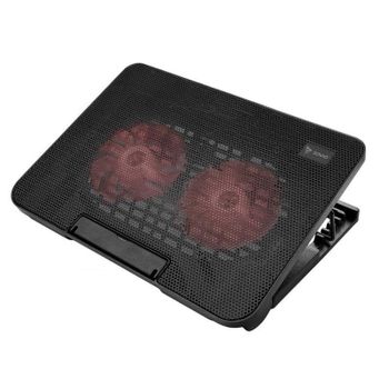 Almohadilla refrigeración Ausavil COS-02 negra dos ventiladores LED rojo USB