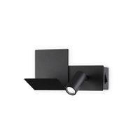 lampara de pared negra l 190 x h 130 x d min 75 - max 105 mm