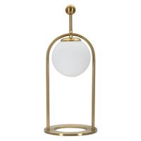 lampara de mesa con esfera de cristal blanco cm o 21x50