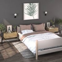 mesitas de noche de pared - dormitorio - madera contrachapada - roble sonoma 60x40x40cm