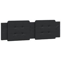 cabecero de cama  panel de cabecera  decoracion de pared acolchado cuero sintetico negro 180 cm